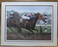 Gualoh Lubeck Horse Racing Lithograph