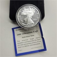 2000 1 OZ. PROOF SILVER  EAGLE MILLENNIUM