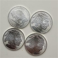4 TROY OUNCES OF .999 FINE SILVER 
4- LIBERTY