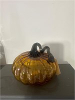 Art deco amber glass pumpkin