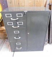 Cole-Steel 4 drawer metal filing cabinet w/ keys,