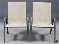 2 Metal & Vinyl Mesh Patio Chairs