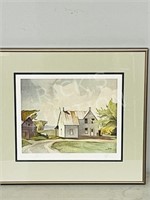 framed Ltd print "Farm House" 62/300 A.J Casson