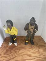 Vintage Micheal Jackson and Mr. T pottery figures