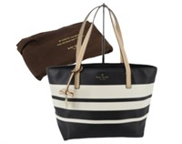 Kate Spade Black & White Striped Handbag
