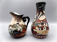 1950's R F Ciboure Signed Vase & Pitcher Pottery