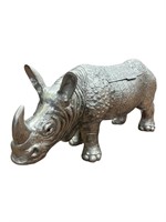 Pewter Rhinoceros Vessel Sculpture
