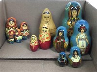 (12pc) Hand Painted Russian Nesting Dolls