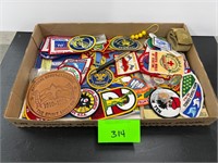 Boy Scouts of America lot patches belt pen pins