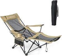 $50  Goplus Reclining Camping Chair  Khaki