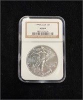 1990 NGC MS69 American Silver Eagle