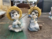 Ardco boy and girl fishing figurines