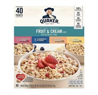 40 Packets Quaker Fruit and Cream Instant Oatmeal