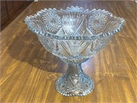 Pressed Glass Sun Pedestal & Bowl