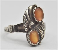 Sterling Silver & Stone Ring - Size 7