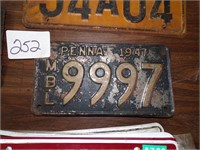 1947 Penna License Plate