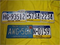5 State License Plates