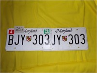 2 Maryland License Plates