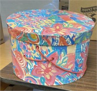 Gorgeous Hat box with a little Costume Jewelry i