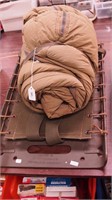 U.S. military pack board and sleeping bag