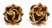Vintage Sterling Silver Rose Earrings 5.3g