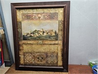 Europian Villa Scene Framed PRINT@27inWx33.5inH