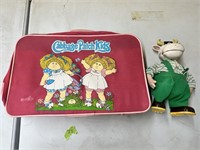 Vintage Cabbage Patch Kids Case and cow toy