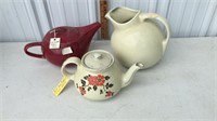 Hall red poppy tea pot and universal pottery