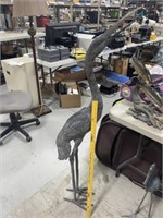 LARGE METAL HERON