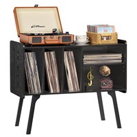 Lerliuo Record Player Stand with 4 Cabinet Holds U