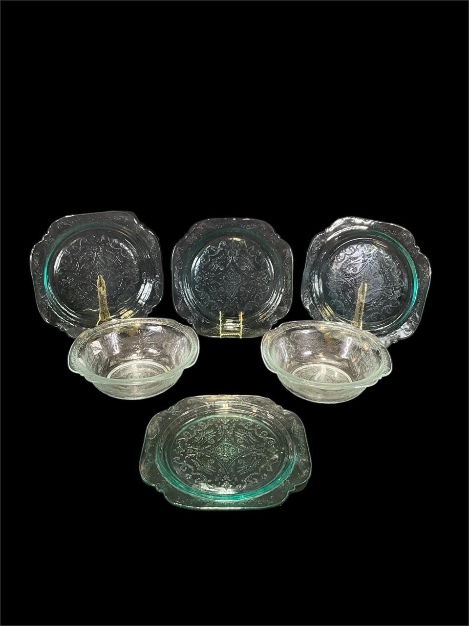 6 Pc. Federal Aqua Blue Madrid Dishes