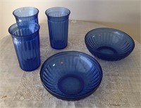 Vintage Atlas Cobalt Blue Glassware