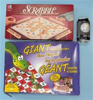 Gigantic snakes and ladders & scrabble game.