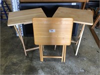 Set of 3 Foldable Wooden Snack Tables