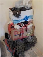 Clothes basket and 2 boxes of material for