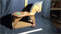 Children’s toy horse wooden missing back wheels