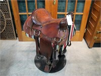 Vintage Western leather saddle