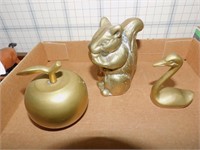 Brass apple, cat, swan BR2