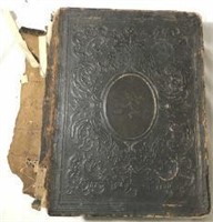 Antique Bible 1866 154 yrs old spine is ripped