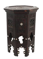 Mother-of-Pearl Inlaid Wood Tea Table
