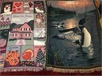 pair of throw blankets
