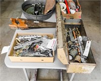 Metal Toolbox w/Contents; Flat of Misc.