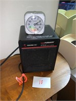 SMALL HEATER AND CLOCK