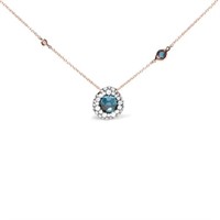 18K Rose Gold Diamond and Topaz Necklace