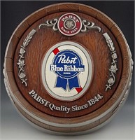 PAPST BLUE RIBBON BARREL BEER WALL SIGN 16''