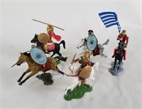 5 Greek & Roman Horseback Plastic Figures