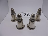 2 Sets of Sterling Silver Salt and Pepper Shakers
