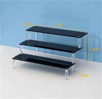 NEW (12") 3 Tier Black Acrylic Display Shelf