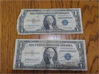 2-$1.00 notes 1935G, 1935E both
