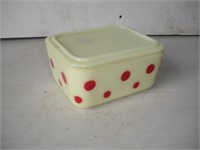 McKee Red Polka Dot Refrigerator Dish 4 x 5 x